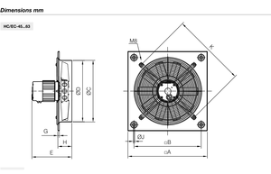 Ventilateurs axiaux muraux SODECA monophasés 220-277 V 50/60 Hz et triphasés 380-480 V 50/60 Hz pour une grande efficacité énergétique - Product Image 3