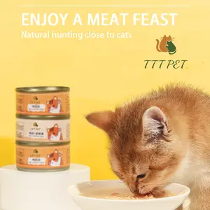 TTT 85g Frango Atum Gills Snacks Molhados Outros Pet Food Sopa de Carne Branca de Alta Qualidade Conservas para Gato