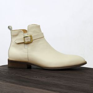 Bottes Chelsea Chukka pour homme en cuir de vachette de haute qualité, formelles, à lacets, imperméables, rehaussantes, antidérapantes, pour l'hiver et l'automne - Product Image 5