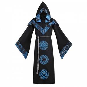 Halloween hombres Medieval Dark Mystic Sorcerer bata con capucha <span class=keywords><strong>disfraz</strong></span> 2017 - Product Image 1