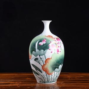 Jarrón Decorativo de Porcelana Pintado a Mano con Diseño de Loto Art Deco |   Decoración Moderna para el Hogar |   Regalo de Boda |   Base Antideslizante para Adorno de Estante Bogu - Product Image 2