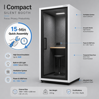 Cabine de bureau acoustique insonorisée moderne avec structure en aluminium pour la maison, l'hôtel et l'extérieur