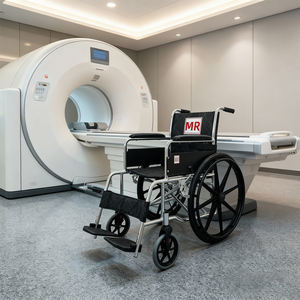 كرسي متحرك يدوي من سبائك الألومنيوم غير مغناطيسي، قابل للطي ومحمول، مناسب للمستشفيات التي تحتوي على أجهزة التصوير بالرنين المغناطيسي - Product Image 1