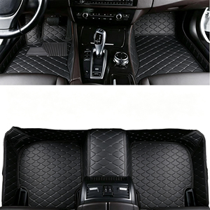 Tapis de sol de voiture anti-salissure monocouche, ensemble complet de 4 pièces, motif losanges, couverture intégrale, résistants à l'usure - Product Image 1