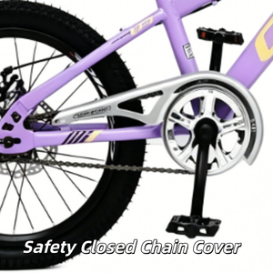 Bicicleta para Niños <span class=keywords><strong>de</strong></span> 16'', 18'', 20'', 22'' con Protector <span class=keywords><strong>de</strong></span> Cadena Completamente Cerrado, Sillín Ajustable y Cómodo, Bicicleta Unisex para Niños - Product Image 4