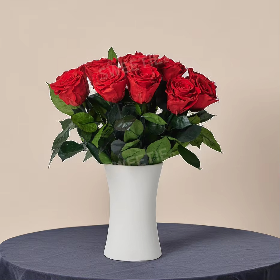 12Pcs Rose con florero-1