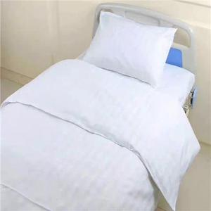 Hospital Three-Piece <strong>Bed</strong> Sets with <strong>Blue</strong> and White Stripe <strong>Cover</strong> Pillow Cases Floral Pattern Cotton Sheet Sets for Home Use - Product Image 5