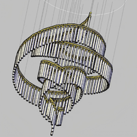 Lampes en acier inoxydable sur mesure, à tuyau spiralé, conçues par des architectes pour les hôtels, les maisons duplex, les centres de vente, les unités modèles