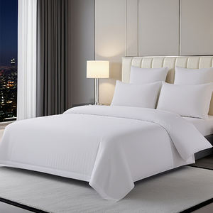 غطاء لحاف من القطن المصري الفاخر العصري طقم ملاءة مجهز 4 قطع مفارش سرير أبيض لحفلات زفاف الملكة الملك التوأم 300tc في الربيع - Product Image 1