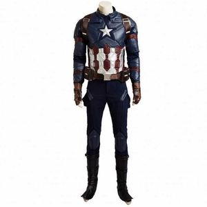 Costume de Captain America pour <span class=keywords><strong>adulte</strong></span>, costume de cosplay pour garçon, costume de fête, costume de Halloween, costume ajusté - Product Image 1