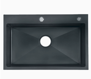 304 Stainless Steel Kitchen Sink Large Single Bowl Nano <b>Black</b> Surface Treatment - Product Image 5