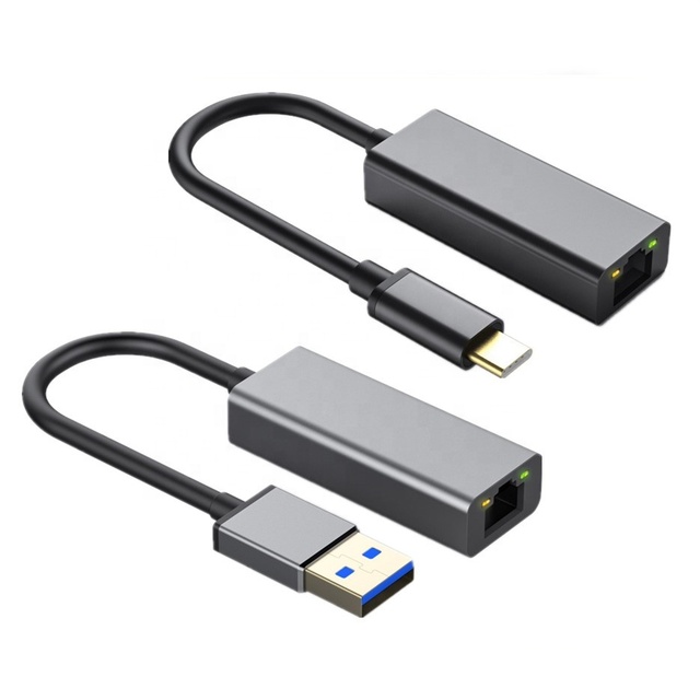 Gigabit Network Port 1000mbps USB Ethernet USB-C to RJ45 Lan Adapter for MacBook Type C Network Card USB Ethernet