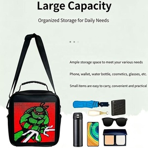 Bolso bandolera LED impermeable para exteriores, mochila con pantalla publicitaria móvil para exteriores, contenido editable, bolso de mano de gran capacidad - Product Image 3