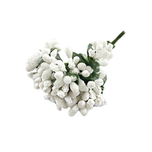 ILAN Fiori Bianchi Artificiali, Set di 12 Pezzi, Composizione di Fiori Secchi per Decorazione - Product Image 2