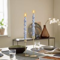 Handgefertigte 10-Zoll-Stabkerzen mit Flammenmuster, farbiges Wachs, gedrehte Kerzenständer für Hochzeits-, Dinner- und Partydekoration, Geschenkset