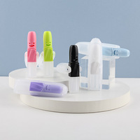 Tube inhalateur nasal multicolore en forme de visage souriant, flacon vide en plastique PP avec mèche pour l'aromathérapie, les huiles essentielles et les parfums