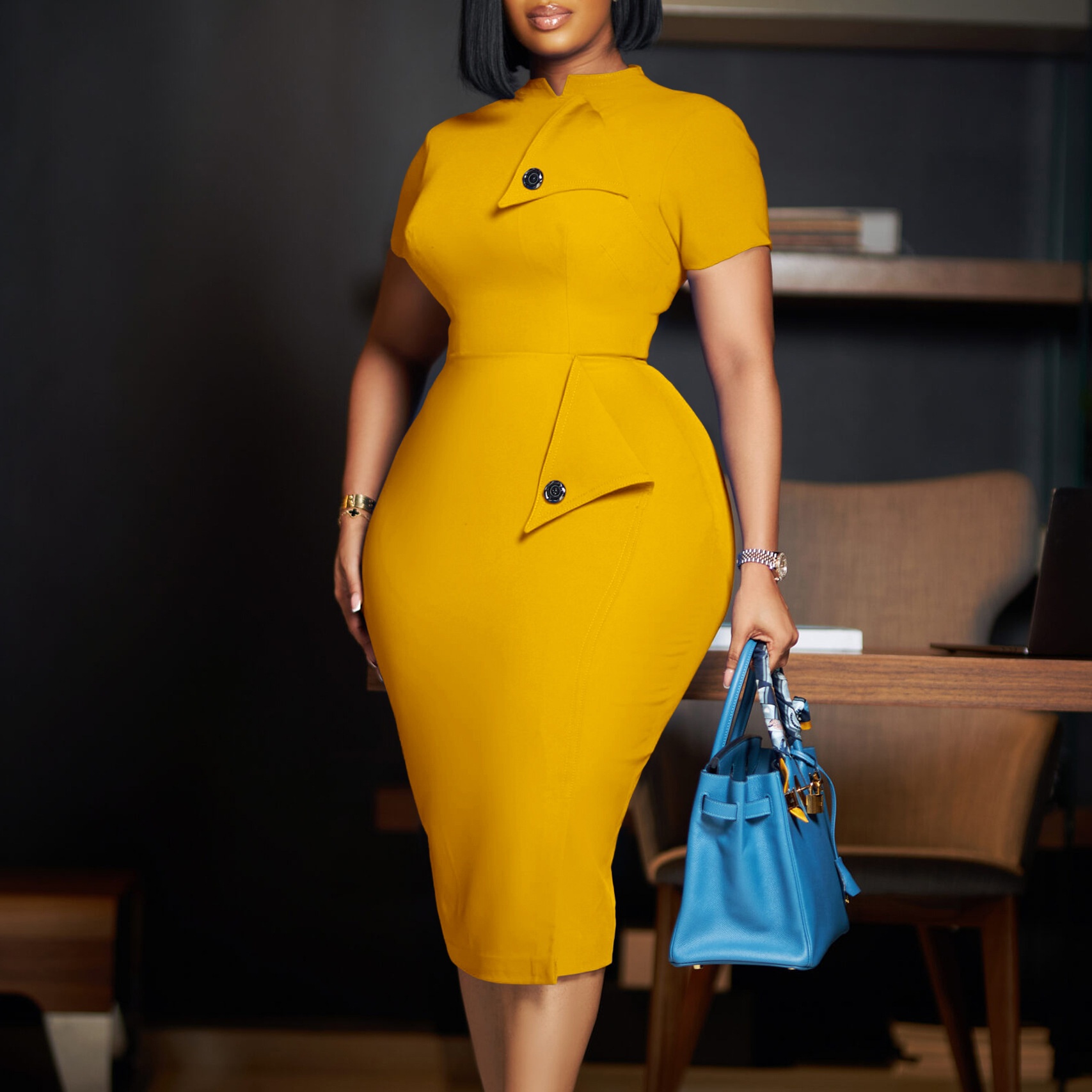 Elegant Ladies Half Sleeve Short Dress - 2024/25 Trends