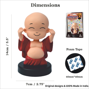 Divin Bobblehead Bouddha Joyeux et Shree Krishna – Idole Spirituelle pour Tableau de Bord – Décoration Élégante pour Voiture, Bureau et Maison – Cadeau - Product Image 3
