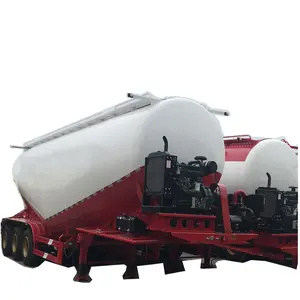 3 Axles Bulk Cement Tanker Heavy Duty Silo Truck Trailer Ships Box Tractor Large Drum Tank Semi Trailer