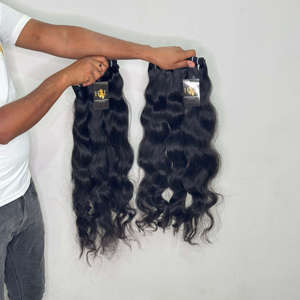 Extensions de Cheveux Humains Bruts Indiens Ondulés avec Closure – Lots de Cheveux Indiens Naturels de Temple – Fournisseurs - Product Image 1