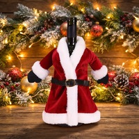 Décoration de bouteille de vin de Noël : tenue de Père Noël pour bouteille de vin