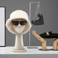 Support de Présentation Moderne Écologique pour Tête de Mannequin en Velours, Montage Facile pour Chapeaux, Perruques et Coiffures Multicolores en Salon de Coiffure