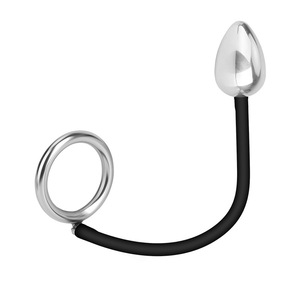 حلقة تأخير للرجال مع سدادة شرجية، حلقة معدنية للإغلاق لوقت طويل، لعبة جنسية للبالغين - Product Image 1