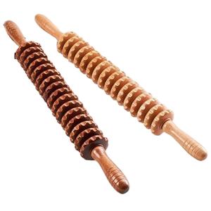 El palo de masaje de madera natural de 16 rodillos de alta calidad relaja los músculos para aliviar la fatiga, masajeador de cuerpo entero disponible - Product Image 1