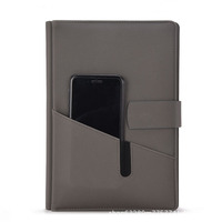 Carnet A5 avec batterie intégrée et charge rapide sans fil, 96 pages, personnalisable, pour affaires, avec port USB