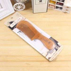Peine de madera de durazno antiestático, forma de media luna, engrosado, color natural, para el cuidado del cabello, uso en dormitorios estudiantiles - Product Image 2