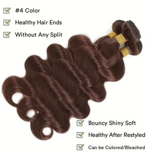Estensioni di Capelli Umani Vergini Brasiliani 100% Allineati alle Cuticole, Ondulati, Grado 12A, 100% Non Trattati, Doppia Trama a Macchina, Punte Pieno Pieno - Product Image 3