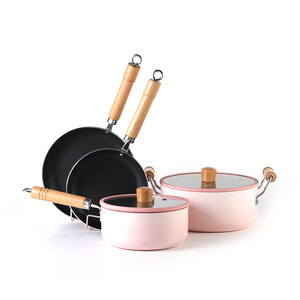 Casseroles et poêles à frire antiadhésives en <span class=keywords><strong>aluminium</strong></span> <span class=keywords><strong>fonte</strong></span>, vaisselle avec revêtement en marbre, de couleur, livraison gratuite, 10 pièces - Product Image 4
