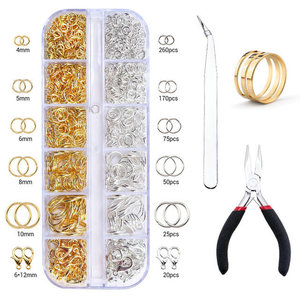 <b>Diy</b> Alloy Jewelry Making <b>Kit</b> With Ear Hooks Lobster Clasps Tools For Bracelets Necklaces Crafting Supplies - Product Image 3