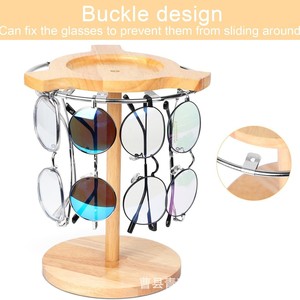 Wooden Eyeglasses Storage <b>Rack</b> 12 Slots Round Desktop Display Stand for Sunglasses and <b>Glasses</b> Organization - Product Image 3