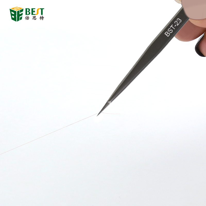 Precision Anti-Static Stainless Steel Tweezers Set Electronics DIY Handy Phone Repair Hand Tools Industrial Curved Straight Tips · image 5