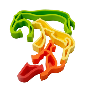 교육 감각 친환경 아기 장난감 코끼리 말 개 고양이 퍼즐과 실리콘 스태킹 장난감 - Product Image 2