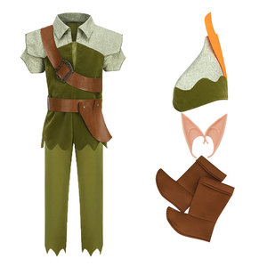 Costume da Elfo <span class=keywords><strong>Peter</strong></span> <span class=keywords><strong>Pan</strong></span> per Bambini, Abiti per Spettacoli Scolastici, Travestimento per Feste <span class=keywords><strong>di</strong></span> Carnevale, Costume da Principe Ranocchio per Halloween - Product Image 2