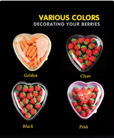 Hartvormige Plastic Dozen Voor Fruit/Chocolade/Zoete Hartvorm Heldere Plastic Clamshell Fruitdoos Container