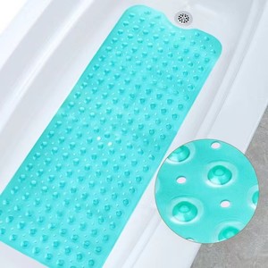 2023 New Product Wholesale <strong>Long</strong> PVC <strong>Bath</strong> <strong>Mat</strong> with Suction Cup Rectangle <strong>Bath</strong> <strong>Mat</strong> Featuring Solid Wave Pattern Machine Made - Product Image 4
