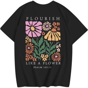 เสื้อยืดลายดอกไม้คริสเตียน FOXA สำหรับเด็กผู้หญิง เสื้อยืดผ้าฝ้ายพิมพ์ลายข้อพระคัมภีร์ เสื้อสร้างแรงบันดาลใจด้วยความศรัทธา - Product Image 1
