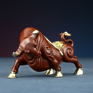 Adorno de cobre con forma de buey, decoración de Feng Shui para oficina, hogar, suministros de escritorio - Product Image 1