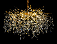 Prix d'usine, lustre de luxe léger pour restaurant, chambre à coucher, salon, lustre en cristal à branches