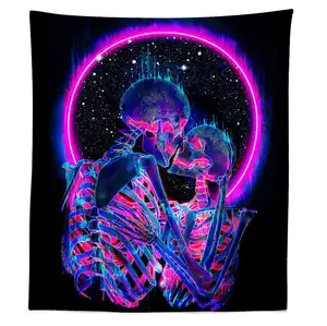Black light Fluorescent Wall Hanging Tapestry Customize Tapestry Glowing under UV light Animal Sky Colorful Tapestry