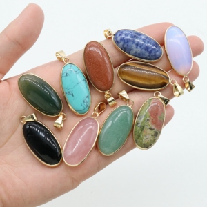 Pendentifs en forme de goutte <span class=keywords><strong>d</strong></span>'<span class=keywords><strong>eau</strong></span>, mélange de Style, Agate Turquoise, perles de pierre précieuse, Chakra de guérison, breloques, pendentif, vente en gros - Product Image 1
