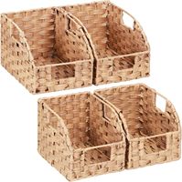 Panier de rangement en osier PP tressé à la main JY, panier en rotin imperméable avec poignées intégrées, paniers trapézoïdaux pour l'organisation