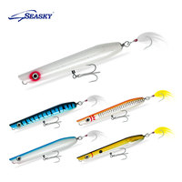 SEASKY Leurre de pêche popper 70g pour eau salée, thon, saumon, 6 pouces, en bois, leurre dur nageur