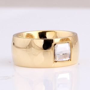 European American Style 8Mm Black <b>Titanium</b> Steel Ring With Square Zircon Inlay Geometric Design For Women Gift Jewelry - Product Image 3