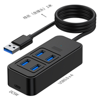 Nieuwe Adapter 5-in-1 Hub USB-C USB3.0*4 Oplaadstation DC5W Type C Hub USB3.0 Lange Kabel Power Remote USB voor Laptop
