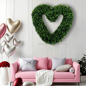 Guirnalda Artificial de Corazón de Boj Verde de 50 cm, Decoración Moderna y Ecológica para Bodas, Arcos, Paredes, Ventanas y Hogar - Product Image 3