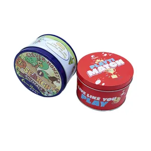 hot sales round metal tin box cans ,cake tin box packaging, empty tin cans gold tin watering box